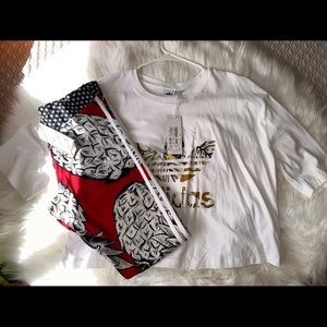 Adidas Originals × Farm Womens Pineapple Three
Stripe Leggings & Crop Top